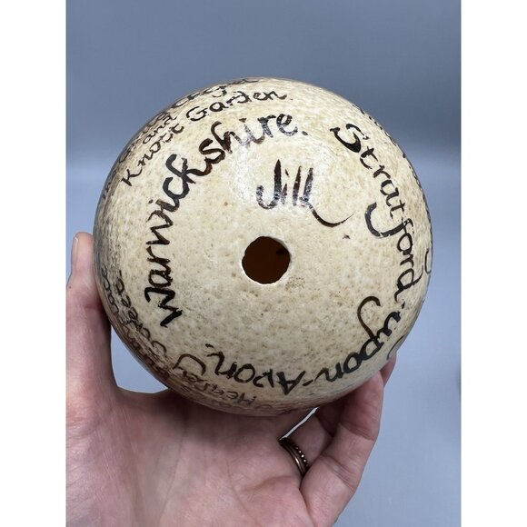 Hand Painted Ostrich Egg Shakespeare's Home Anne Hathaway Cottage Straford Avon - Picture 9 of 12